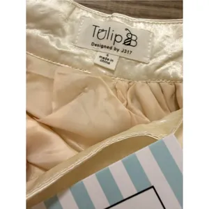 NWT Ivory Swiss Dot Mesh‎ Overlay Mini Skirt Women's Small Tulip B Coquette thumbnail 3