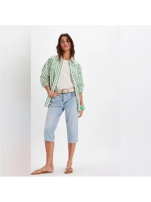We the Free Free People Sun City Denim Capris Pale Indigo Size 25 thumbnail 2