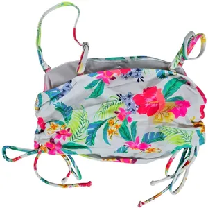 Salt‎ + Cove Beachwear Neon Floral Print Bikini Swim top L NWT thumbnail 2