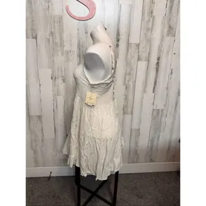 Kiwi + Punch Queen Cream Sundress XS – Smocked Bust, Adjustable Straps, Flowy Ra thumbnail 3