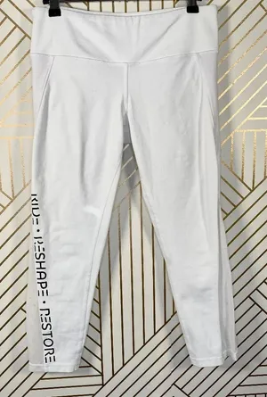 Alo Yoga Cropped Leggings Ride Reshare Restore‎ Mesh Panels White Size Medium thumbnail 1