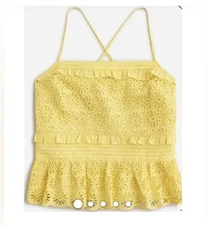 NWOT J.Crew Jessie Eyelet Peplum Top thumbnail 1