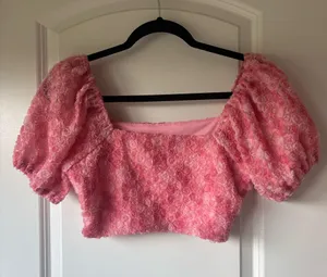Pink Floral Boutique Crop Top thumbnail 4