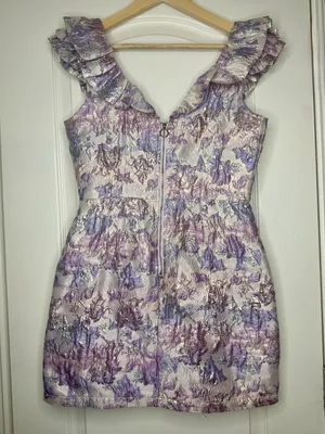Buddy Love Winslet Ruffled Metallic Floral Mini Dress thumbnail 3