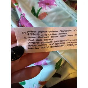 Zara Dress Women Medium Blue Pink Floral Satin Ruffle Trim Midi Slip‎ Dress Boho thumbnail 12