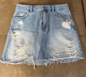 Hollister Distressed Denim Mini Skirt thumbnail 1