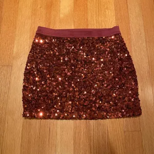 Vintage Forever 21 Orange Sequined Mini Skirt Size Small thumbnail 1