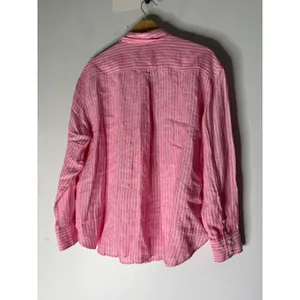 Gap Pink &‎ White Striped Linen Button-Down Shirt Womens Size medium NWT thumbnail 2