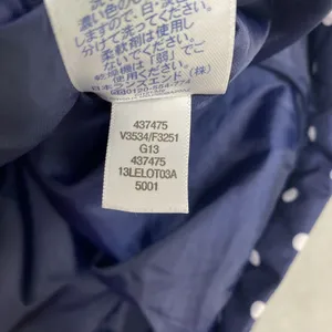 Lands End Vest Womens Small Jacket Blue White Polka Dot Full Zip Puffer Pockets thumbnail 8