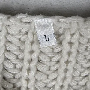 Cream Chunky Ribbed Knit‎ Cardigan Vest Gold Buttons Pockets Size L 9047 thumbnail 4