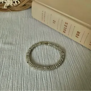 Tennis Bracelet Vintage “Renata” Rhinestone Silver Tone Tennis Prep Chic Elegant thumbnail 8