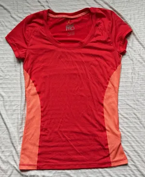 Crivit PRO Women’s Running T-Shirt S Red/Orange Colorblock Breathable Slim Fit thumbnail 1