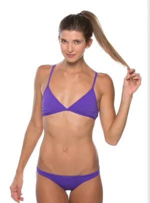 JOLYN Triangle Bikini Top - Purple thumbnail 1
