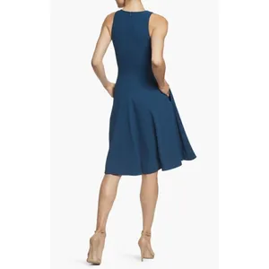 DRESS THE POPULATION Catalina Fit & Flare Cocktail Dress in Peacock Blue X-Small thumbnail 2
