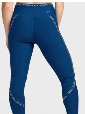 soulcycle Contour‎ Stitch Legging in Deep Teal Blue small thumbnail 3