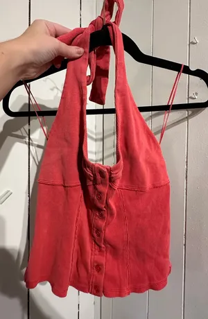 WE THE FREE Waffle knit Red Halter Top thumbnail 1