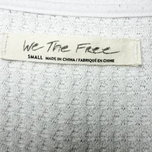 Free People Womens Santa Clara Thermal Top White Small V‎ Neck Boho Long Sleeve thumbnail 12