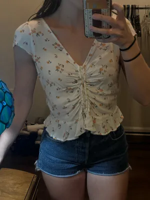 American Eagle White Blouse thumbnail 2