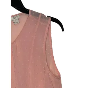 J.Crew Women's Tank Top Semi Sheer Polka Dot Peplum Lightweight Pink Size‎ 6 thumbnail 3