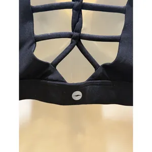 Avia Sports Bra Women Medium (8-10) Activewear Criss Cross Back Peephole Black M thumbnail 5