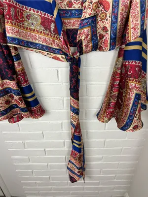 Cider Bell Sleeve Tie Wrap Top Size S thumbnail 4