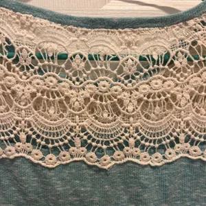 Maurices Womens XL Top Blue‎ Crochet Lace Crew Neck 3/4 Sleeve Pullover thumbnail 6