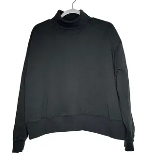 Calia Womens Mock Neck Sweatshirt Black Relaxed Fit Boxy Fleece‎ Pullover Medium thumbnail 1