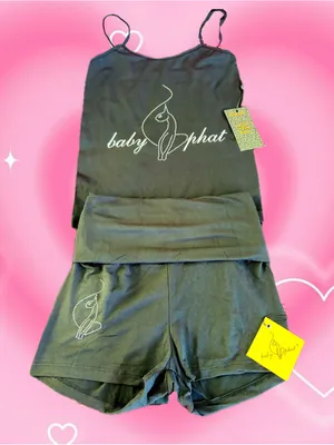 NWT Baby Phat Black Rhinestone Logo Cami & Shorts Set thumbnail 1