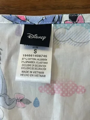 Disney Eeyore Sunshower Womens Scrub Top V-Neck Short Sleeve Pockets Size Small thumbnail 11