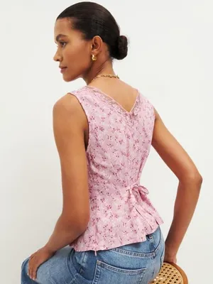 Reformation Cristina Top | Size: 10 | Pink Floral thumbnail 4
