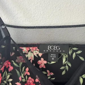 Vintage Y2K USA Made BCBG Floral Slip Dress Mesh Detail Sz M Fairy Boho Pink thumbnail 10