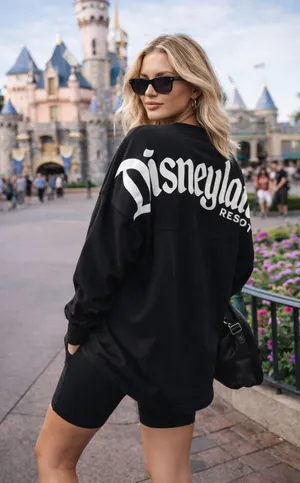 Disney Disneyland Spirit Jersey Black Pullover Sweatshirt Sz Small Oversized thumbnail 1