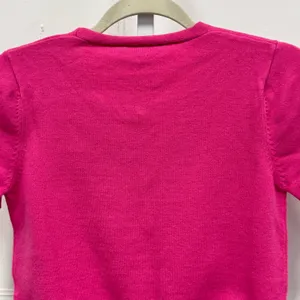 NWT FORE Pink Short Sleeve Asymmetrical Faux‎ Button Front Sweater T12708 Small thumbnail 6