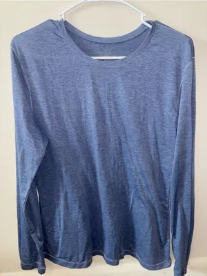 Long-Sleeve Crewneck Shirt - Blue thumbnail 1