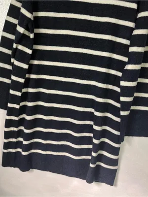 Lands’ End Sweater Dress Women L 12-14 Blue White Striped Long Sleeve Nautical thumbnail 4
