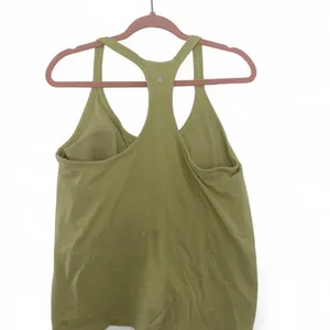Yogalicious ribbed athletic tank top in a light lime/chartreuse green thumbnail 5