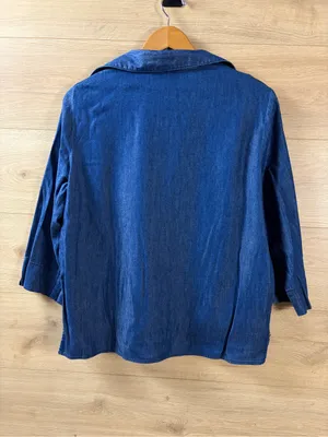 Alfred Dunner Chambray Button-Front 2-piece Layered Shirt thumbnail 6