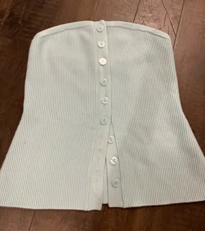 Abercrombie light blue ribbed tube top thumbnail 1