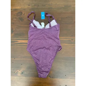 Cupshe‎ Atlantis Plum Lurex Keyhole One-Piece NWT size small thumbnail 5