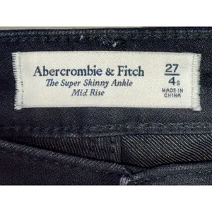Abercrombie & Fitch The Super Skinny Ankle Mid Rise Black Jeans Size 27 4 Short thumbnail 4
