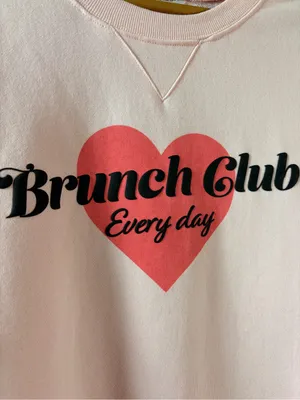 Wildfox Brunch Club Pink Crewneck Sweatshirt Medium thumbnail 2