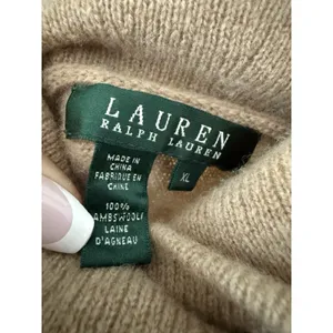 Lauren Ralph‎ Lauren Buckle-Trim Mélange LambsWool XL Turtleneck Sweater. thumbnail 4