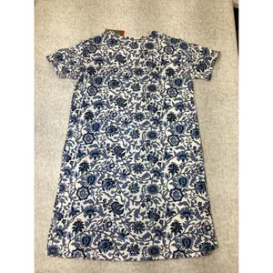 Vera Bradley Womens Blue White Floral Damask Cotton T-Shirt Dress Medium 1961676 thumbnail 5