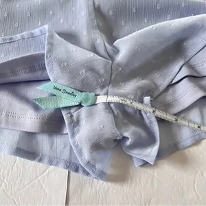 NWT Lulus Closer Look Light Blue Swiss Dot Tie-Sleeve Split Back Romper LARGE‎ thumbnail 10