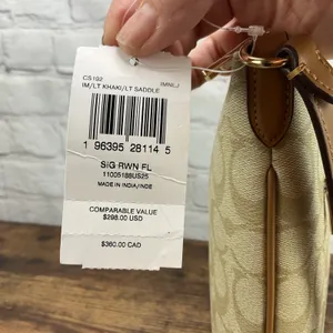 Coach Rowan File Bag In Signature‎ Canvas Light Khaki Light Saddle CS192 Purse thumbnail 4
