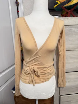 Exercere ballet beige wrap top XS/S Tan thumbnail 3