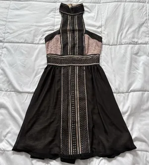 Venus NWT Michael‎ Costello X Revolve Mini Dress Womens XS Black Pink Fairy Whimsigoth thumbnail 1