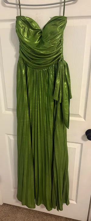 Green Metallic Strapless Dress Size Small Worn Once thumbnail 1