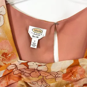 Talbots Size 12P Silk Dress Orange Ruched‎ Formal Spring Easter Church 1121 thumbnail 3