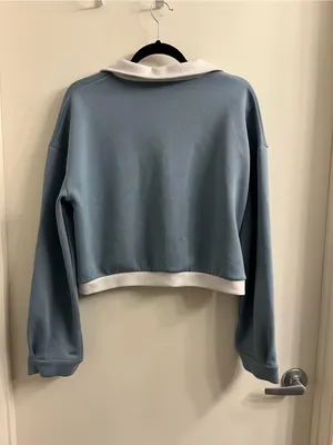 Gold Hinge Stone Blue LuxeSoft Collared Pullover Size Medium thumbnail 6